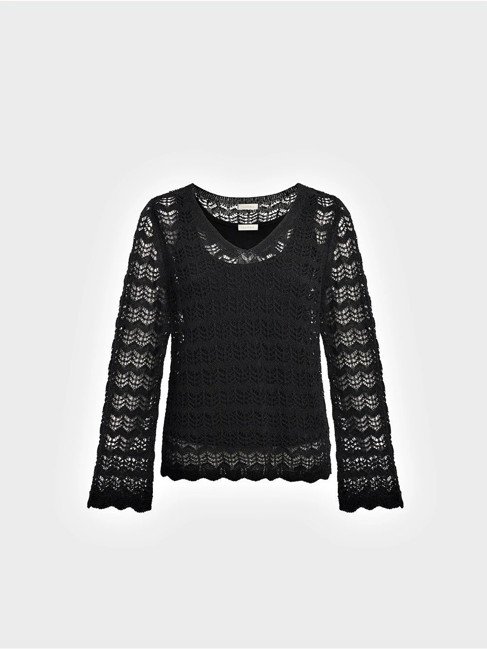 Black Crochet Lace Sweater Like New